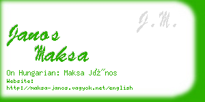 janos maksa business card